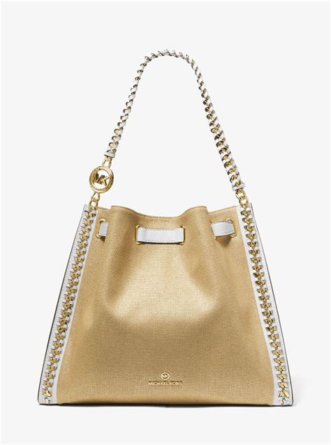 michael kors gold chain handbag|michael kors mina large bag.